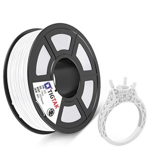 TigTak 3D Drucker Filament Weiß PETG 1.75mm – (Maßgenauigkeit +/- 0.02mm) Umweltfreundlich PLA 3D Filament für 3D Drucker und 3D Stift 0.8kg Nettogewicht (White PETG)