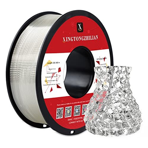 PETG+ Filament 1.75mm, PETG+ 3D Drucker Filament, Maßgenauigkeit +/- 0.02mm ,3D Druck Filament Materialien für 3D Drucker, 1Kg/ 1 Spule Transparent