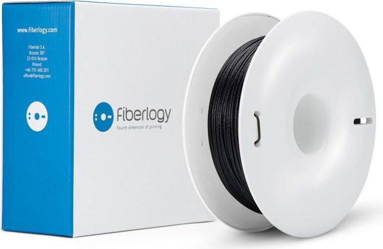 Fiberlogy Nylon PA12+CF15 Schwarz, 1,75 mm (± 0,02), 0,50 kg hochwertiges 15 % Kohlefaser-verstärktes Filament, hergestellt in der EU