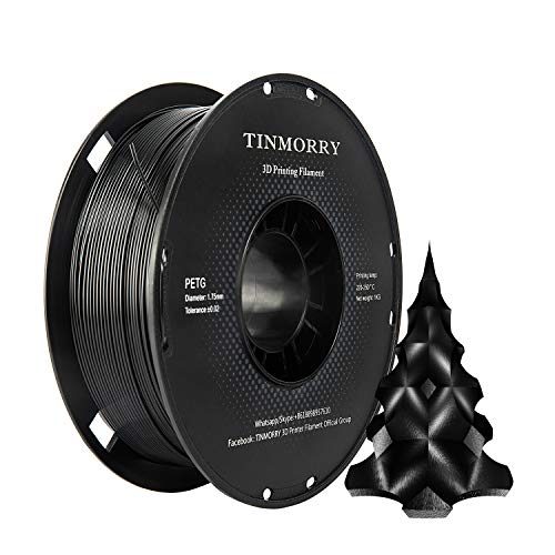 TINMORRY, PETG, 1,75 mm, Schwarz, 1-kg-Spule