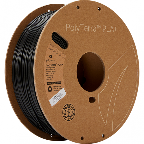 Polymaker, PolyTerra PLA+, 1,75 mm, Black, 1-kg-Spule
